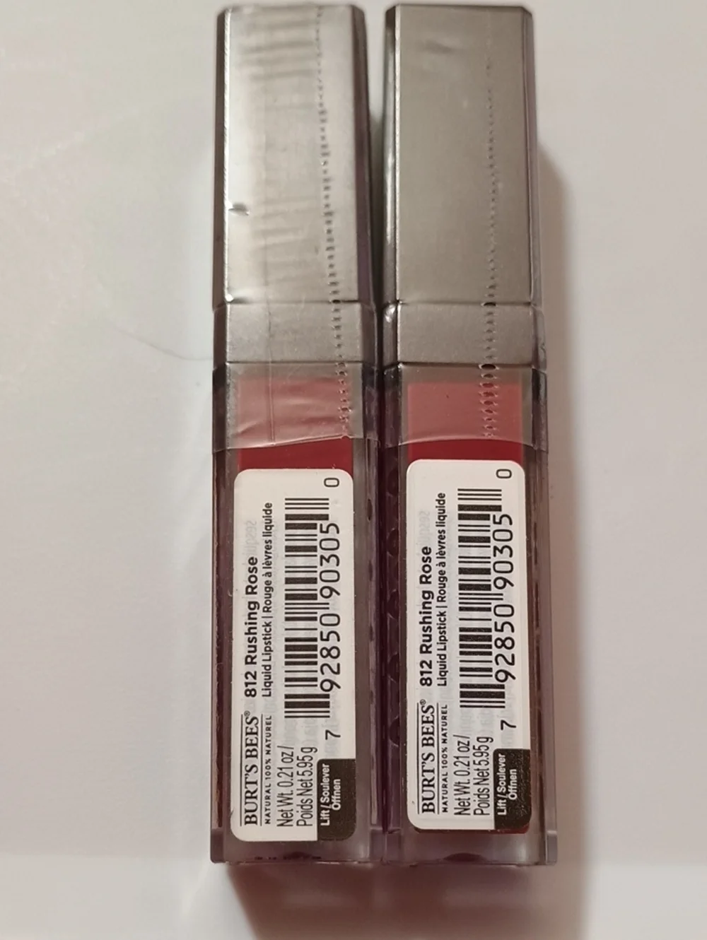 2 x Burts Bees, Natural Glossy Liquid Lipstick 812 Rushing Rose
